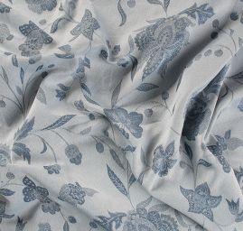 Primavera žakár květy Art Fabrics modrá