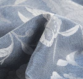 Primavera žakár květy Art Fabrics modrá