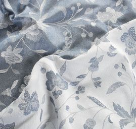 Primavera žakár květy Art Fabrics modrá