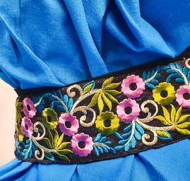 Len Art Fabrics len světlý sytě modrý