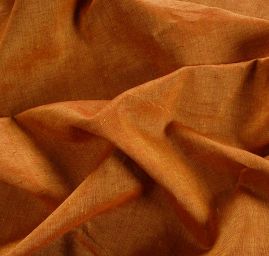 Len Art Fabrics šanžán rezavožluté barvy