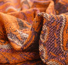 Žakár Art Fabrics Paisley orient rezavo/růžový