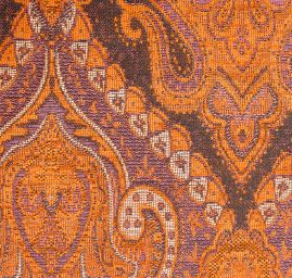 Žakár Art Fabrics Paisley orient rezavo/růžový