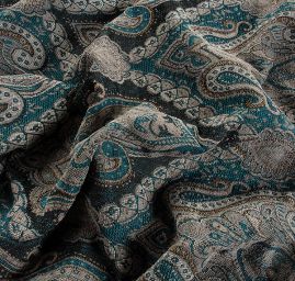 Žakár Art Fabrics Paisley orient režný