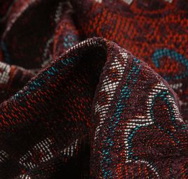 Žakár Art Fabrics Paisley orient vínový