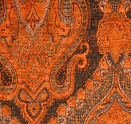 Žakár Art Fabrics Paisley orient oranžový/okrovočerný