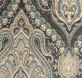 Žakár Art Fabrics Paisley orient tyrkys/modrá
