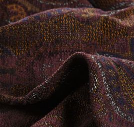 Žakár Art Fabrics Paisley orient len fialovočerný