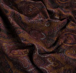 Žakár Art Fabrics Paisley orient len fialovočerný