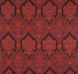 Žakár Art Fabrics Paisley orient vínová/růžová