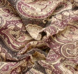 Žakár Art Fabrics Paisley orient sv.žlutý/růžový