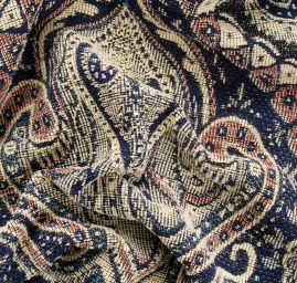 Žakár Art Fabrics Paisley orient fialovožlutý
