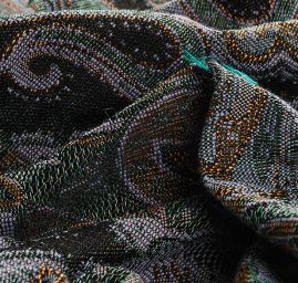 Žakár Art Fabrics Paisley orient len fialovočerný