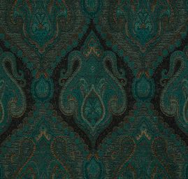 Žakár Art Fabrics Paisley orient len okrovočerný