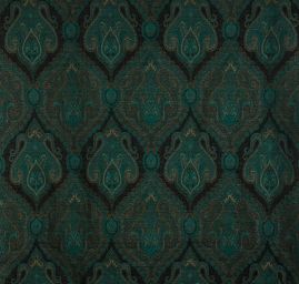 Žakár Art Fabrics Paisley orient len okrovočerný
