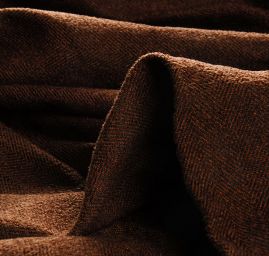 Kostýmová látka Art Fabrics rybí kost hnědý melír
