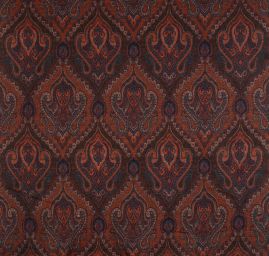 Žakár Art Fabrics Paisley orient len oranžovomodrý