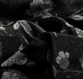 Žakárová tkanina Art Fabrics Primavera stříbrná