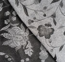 Žakárová tkanina Art Fabrics Primavera stříbrná