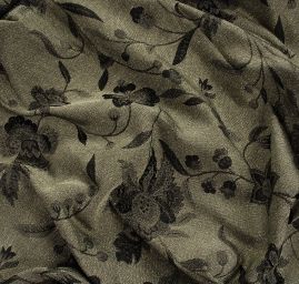 Žakárová tkanina Art Fabrics Primavera olivová/černá