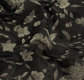 Žakárová tkanina Art Fabrics Primavera olivová/černá