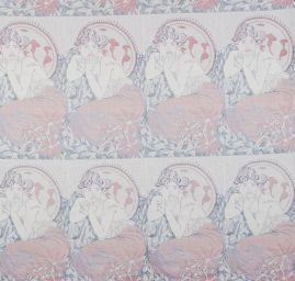 Dekorační tkanina Art Fabrics secese Mucha modrofialová