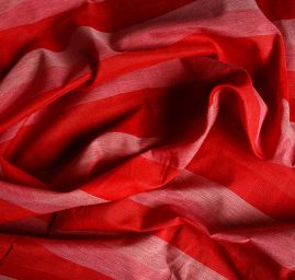 Len Art Fabrics širší pruhy pastel růžová, červená