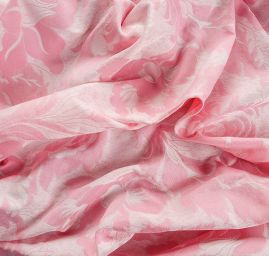 Žakárová tkanina Art Fabrics Karin květy růžové