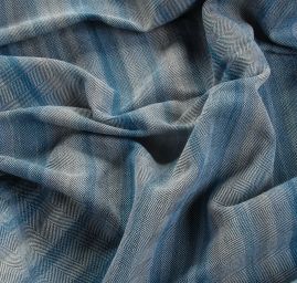 Kostýmová látka Art Fabrics rybí kost modrý melír