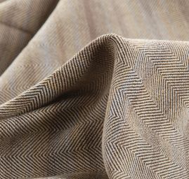 Kostýmová látka Art Fabrics rybí kost béžovohnědý  melír