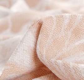 Karin žakár květy  Art Fabrics zlatobílá