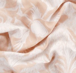 Karin žakár květy  Art Fabrics zlatobílá