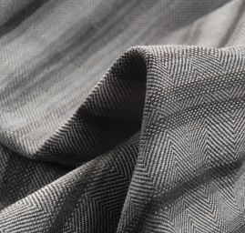 Kostýmová látka Art Fabrics rybí kost šedočerný melír