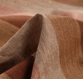 Len Art Fabrics širší pruhy čokoládově hnědý