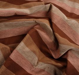 Len Art Fabrics širší pruhy čokoládově hnědý