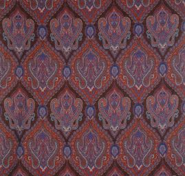 Žakár Art Fabrics Paisley orient modrý/čevený