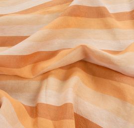 Len Art Fabrics širší pruhy pískové