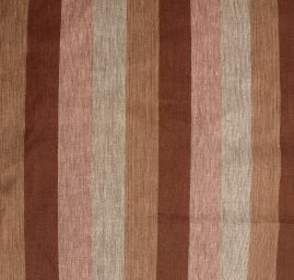 Len Art Fabrics širší pruhy hnědé