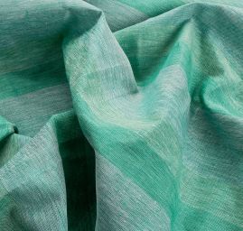 Len Art Fabrics širší pruhy tmavě zelenozelené