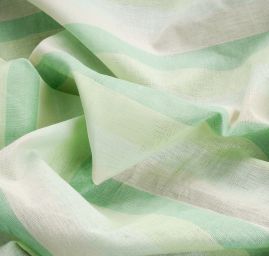 Len Art Fabrics širší pruhy zelenožluté