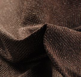 Kostýmová látka vzor rybí kost Art Fabrics hnědá