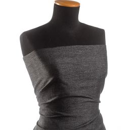 Lněná obleková látka Art Fabrics rybí kost pepř a sůl