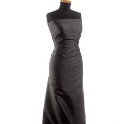 Lněná obleková látka Art Fabrics rybí kost pepř a sůl