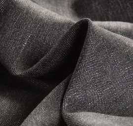 Lněná obleková látka Art Fabrics rybí kost pepř a sůl