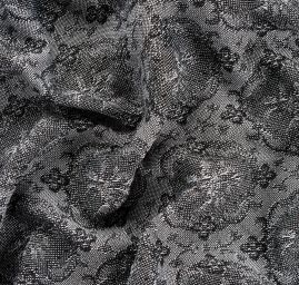 Žakárová tkanina Art Fabrics Medailon šedočerný