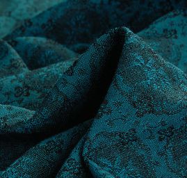 Žakárová tkanina Art Fabrics Medailon tyrkysová