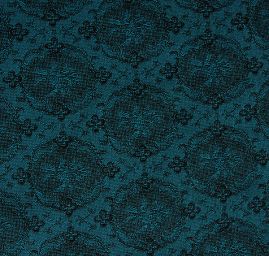 Žakárová tkanina Art Fabrics Medailon tyrkysová/zlatá