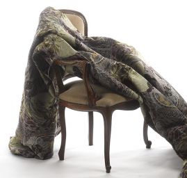 Dekorační tkanina secese Mucha rezavohnědá