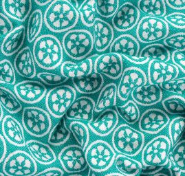 Žakárová látka Art Fabrics Cirkl modrozelená