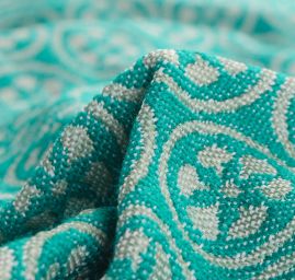 Žakárová látka Art Fabrics Cirkl tm. zelený